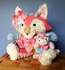 Birth Announcement Stuffed Animal Fox This Coral Fox Is Shown Wearing A Floral Headband Instead Of The Standard Fabric Hat Or Bow Please Custom Stuffed Animal Baby Girl Gifts Animal Baby Shower
