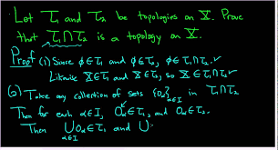 The Intersection Of Topologies On X Is A Topology On X Proof Topology Maths Exam Proof