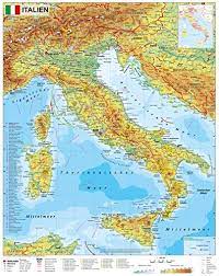 Angrenzende staaten sind frankreich (488 km), die schweiz (734,2 km), österreich (430 km), slowenien (232 km), sowie kroatien (über eine seegrenze. Italien Physisch 1 1 600 000 Wandkarte Poster Amazon Co Uk Stiefel Heinrich 9783869610269 Books