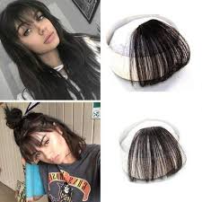 Thought i'd change things up a little bit. Air Fringe Bangs Clip Human Hair Extensions Natural Black 1b Ugeathair