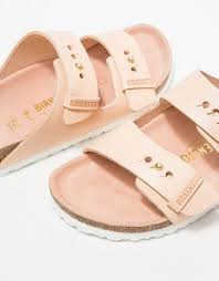 Birkenstock Arizona White Leather Two Strap Sandals Birkenstock Arizona In Powder Leather Two Strap Sandals Sandals Birkenstock