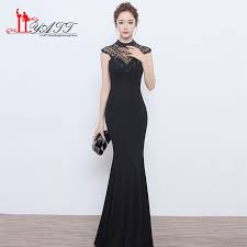 Black Evening Dress New York 2017 High Quality High Neck Beading Mermaid Cheap Evening Gown Dress Prom Dresses Cheap Cheap Evening Gowns