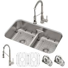 Sink faucets refine by category: 33 Undermount Kitchen Sink W Bolden Commercial Pull Down Faucet In Spot Free Stainless Steel