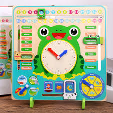 2019 Wooden Montessori Toys Baby Weather Season Calendar Clock Time Cognition Preschool Education Teaching Aids Toys For Children From Intoys_1119