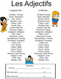 Adjective List French Adjectives List Of Adjectives French Worksheets