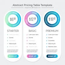 Additionally, by clearly marking your wedding seating chart, guests can find their dinner table with ease. Free Vector Modern Pricing Table Template