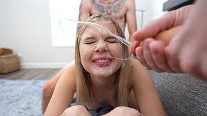 Coco gets Sprayed in the Face by Stepbro and His Friend: Blonde Porn feat.  Coco Lovelock