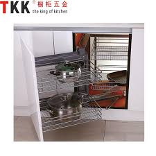 Both shelves can pull in and out, giving you easier access. Soft Stop Repon Slide Kitchen Cabinet Magic Corner Unit Wire Basket Tr 90a Tkk China Manufacturer Kitchen Implements Home Supplies