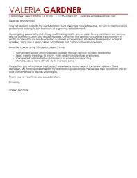Best Retail Assistant Store Manager Cover Letter Examples Livecareer