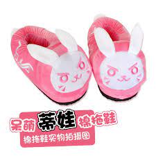 Game Overwatch Dva Pink Winter Warm Plush Antiskid Indoor Home Shoes Slippers Clothing Shoes Accessories U Overwatch Merchandise Kawaii Clothes Overwatch