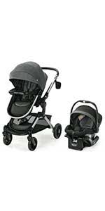 Amazon Com Graco Modes Pramette Travel System Includes Baby Stroller With True Bassinet Mode Reversible Seat One Hand Fold Extra Storage Child Tray And Snugride 35 Infant Car Seat Ellington Everything Else
