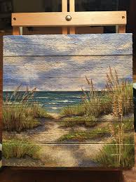 A New Seascape By Jkcarter Acrylic On Board Sold Barn Wood Art Driftwood Art Wood Pallet Art