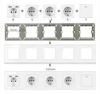 EIOMR White Crystal Glass Panel Wall Switch EU Power Socket Single Double  Frames Wall Outlet Part USB Type-C Socket RJ45 Module - AliExpress 13