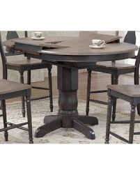 Table and stool tops feature a planked effect. Huge Deal On Hamisi Counter Height Extendable Butterfly Leaf Solid Wood Dining Table Charlton Home Color Gray Stone Black Stone