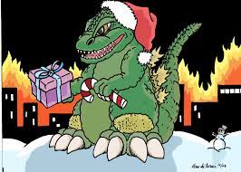 A Godzilla Christmas Card I Drew And Gave Out To Friends Godzilla Tattoo Godzilla Godzilla Vs