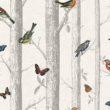 You're free like a bird to use whichever bird wallpaper you want at unsplash. Holden Epping Forest Pattern Wallpaper Bird Butterfly Tree Woods Motif 122301 White Multi I Want Wallpaper