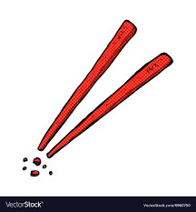 Comic cartoon chopsticks Royalty Free Vector Image