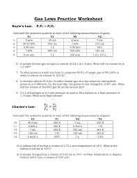 The example of an ocean diver should make the concept clearer: Gas Laws Practice Worksheet Boyle S Law