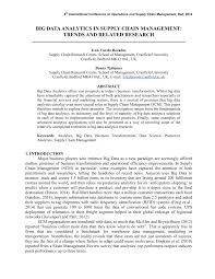 Full Text Paper Pdf Big Data Analytics In Supply Chain Management Trends And Related Research Big Data Analytics Data Analytics Big Data