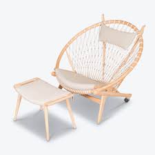 Circle Chair And Footstool By Hans Wegner In Oak And Cord 1986 Denmark 8 Chair Circle Chair Furniture