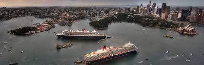 Queen Mary 2 And Queen Elizabeth Arrive Into Sydney Port Authority New South Wales