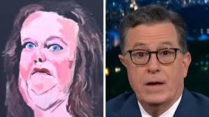 American comedian Stephen Colbert takes aim at Gina Rinehart portrait