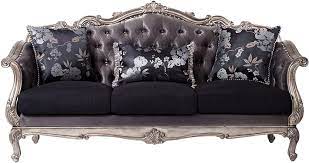silver gray silk like fabric ant platinum sofa traditional acme 51540 chantelle 51540 chantelle sofa grey leather sofa furniture acme furniture