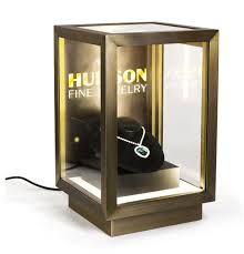 Square Glass Curio Box Tabletop Showcase W Interior Led Lights