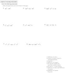 Factorization worksheets involving algebraic identities. 33 Algebra 2 Factoring Review Worksheet Answers Free Worksheet Spreadsheet