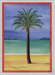 2.81 high x 3.34 wide 8,958 stitches 4 thread changes, 4 colors. Palm Tree Crochet Pattern Cglf 101955