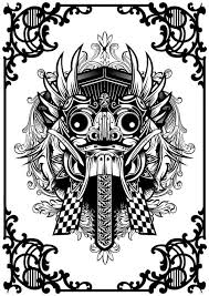 Apa saja jenis ukiran tersebut? Balinese Barong Mask Sketsa Seni Grafis Sejarah Seni