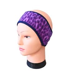 oregonfleecelady Dark Purple Cheetah Adult Fleece Headband, Ear Warmer, Head Wrap, Headscarf, Girls Night Out. Halloween Costume.