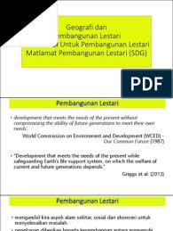 Walaupun matlamat sebelumnya adalah sebahagian besar sosial dan ekonomi. 18 Kuliah 13a Geografi Dan Pendidikan Untuk Pembangunan Lestari