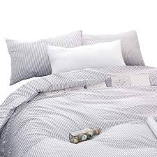 Black And White Striped Duvet Cover Queen Amazon Com Wake In Cloud Gray White Striped Duvet Cover Set 100 Cotton Bedding Grey Vertical Ticking Striped Duvet Covers Striped Duvet Duvet Cover Sets
