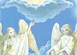 Una bella immagine del signore gesu' che ascende al cielo, osservato dai suoi. Ascensione Il Portale Dei Bambini