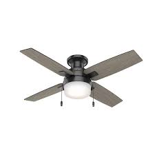 Hunter Port Haven 44 In Matte Black Led Ceiling Fan With Light 4 Blade Lowes Com In 2021 Flush Mount Ceiling Fan Ceiling Fan Outdoor Flush Mounts