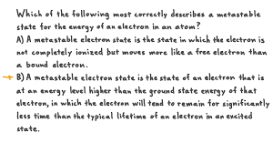 Metastable States - Energy Levels, Forbidden Transitions, Upper-State  Lifetime, Laser