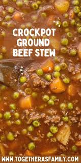 Slow Cooker Ground Beef Stew Video In 2020 Ground Beef Stews Beef Stew Ground Beef