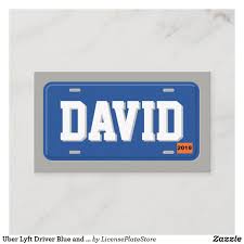 Uber Lyft Driver Blue And Gray License Plate Business Card Zazzle Com In 2020 Lyft Driver Lyft Personalized License Plates