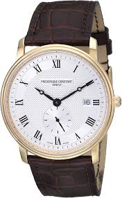 Maybe you would like to learn more about one of these? Frederique Constant Fc 245m5s5 39mm Gold Tone Case Brown Leather Anti Reflective Sapphire Men S Watch Amazon De Uhren