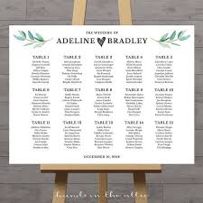 Wedding Seating Chart Large Poster Table Seat Assignment
