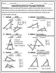 Similar triangles proofs practice worksheets (classwork and homework): Methods Of Proving Triangles Similar Quick Check Freebie Method Freebie Pinterest Guide
