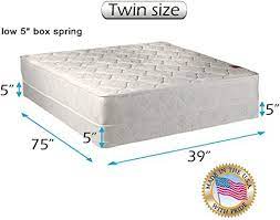 Legacy One Sided Twin Mattress And Low Profile Box Spring Set With Bed Frame Included Good For Your Back Longlasti In 2020 Queen Mattress Size Box Spring Spring Set