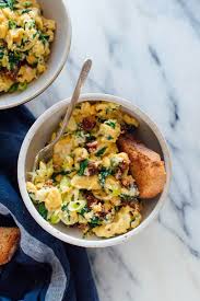 The Creamiest Scrambled Eggs With Goat Cheese Cookie And Kate Recipe Scrambled Eggs With Cheese Scrambled Eggs Recipe Breakfast Vegetables