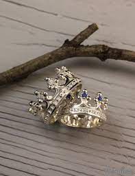 Crown Engagement Rings Set Couple Crown Rings His And Hers Etsy Crown Engagement Ring Jewelry Rings Engagement Rose Gold Black Diamond