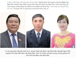 Theo kết luận của cơ quan điều tra, bệnh viện bạch mai là pháp nhân riêng, tự chủ hoàn toàn theo quy định của bộ y tế và có thế. Cong Ly Y Táº¿ Báº¯t Nguyen Giam Ä'á»'c Pho Giam Ä'á»'c Káº¿ Toan ÙÙŠØ³Ø¨ÙˆÙƒ