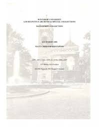 winthrop university louise pettus archives &amp; special collections
