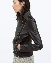 Zipped Leather Biker Jacket Leather Woman Sale Jackets Biker Jacket Leather Biker Jacket