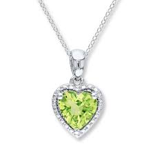 Peridot Heart Necklace Sterling Silver Kay Peridot Necklace Peridot Jewelry Sterling Silver Necklaces