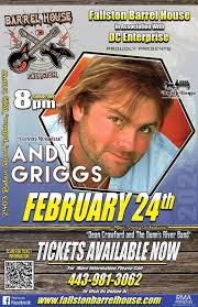I'll be heading to Fallston, MD in a few weeks! Hope to see you there.  C'mon!  https://www.eventbrite.com/e/nashville-artist-andy-griggs-country-night-rocks-fallston-barrel-house-tickets-770887825237?aff=oddtdtcreator